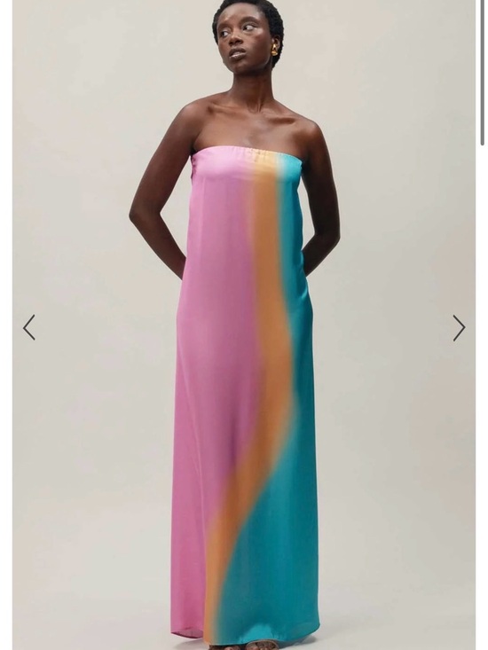 Baobab Collection Dresses & Skirts - Baobab Collection Strapless Ombre Maxi Dress in Pink, Teal & Gold